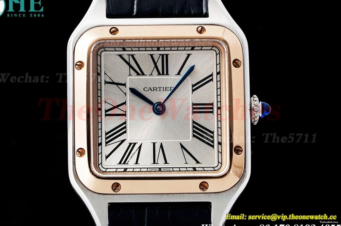 Dumont LE AF Dial Blk Silver RG Quartz Santos 1220